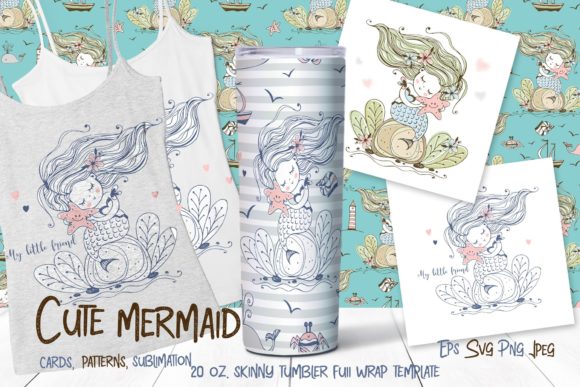 Download Skinny Tumbler Cute Mermaid Clipart - Mermaid clipart Collection