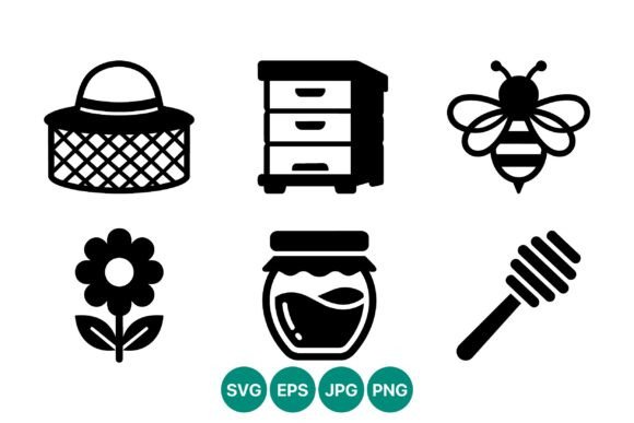 Download Bee Hive Honey Jar Icon Set - Bee hive Collection