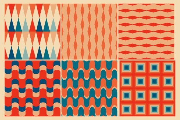 Download Seamless Retro Patterns Set - Retro patterns Collection