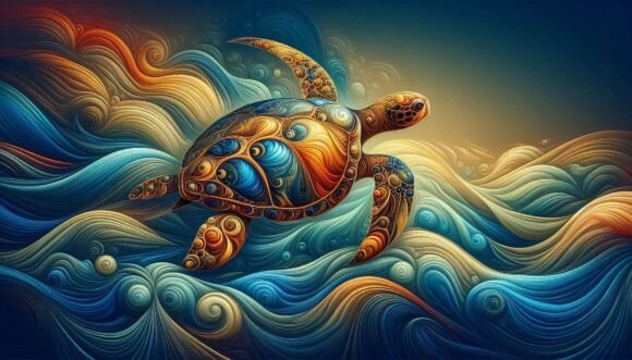 Download Abstract Turtle, Golden Sea Curves - Curves Collection