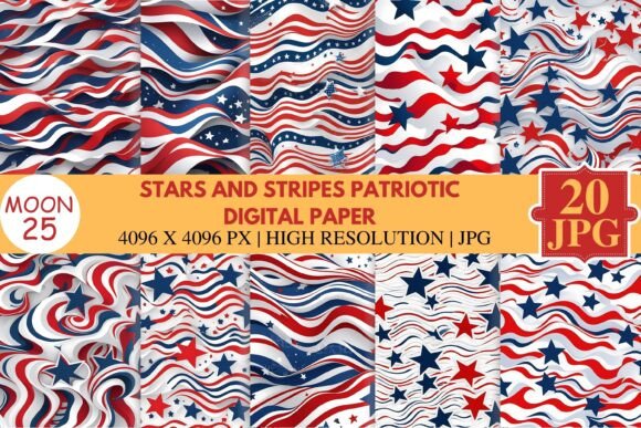 Download Stars and Stripes Patriotic Digital Pape - Stars and stripes Collection