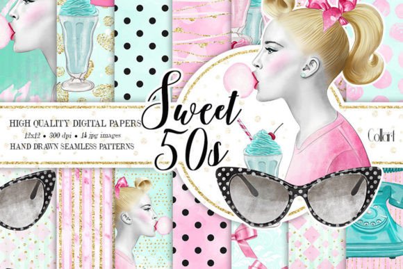 Download Sweet 50's, Retro Patterns, Fashion - Retro patterns Collection