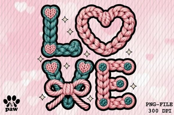 Download Faux Yarn Crochet LOVE Valentine Png - Love valentine png Collection