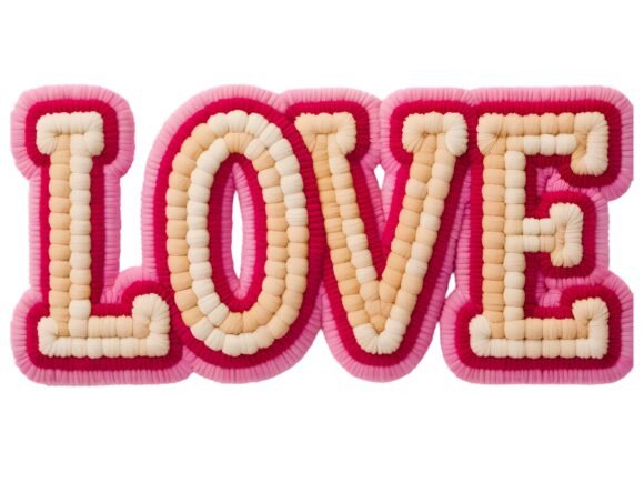 Download Faux Yarn Crochet Love Valentine PNG. - Love valentine png Collection