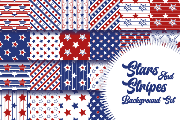 Download Stars and Stripes Background Seamless Pattern Set - Stars and stripes Collection