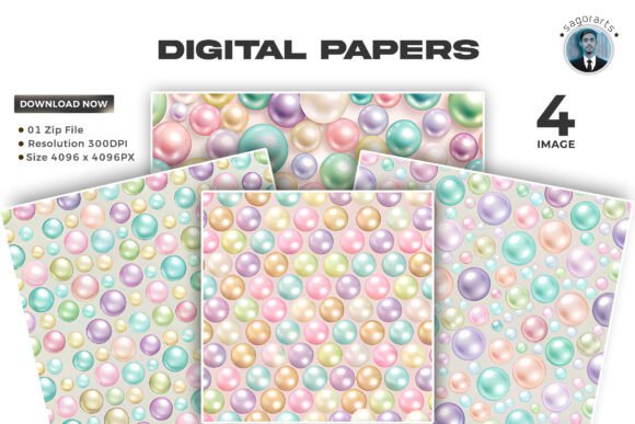 Download Pastel Colored Pearls Seamless Patterns - Premium Resources